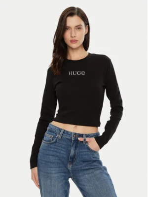 HUGO Bluzka Della 50537288 Czarny Slim Fit