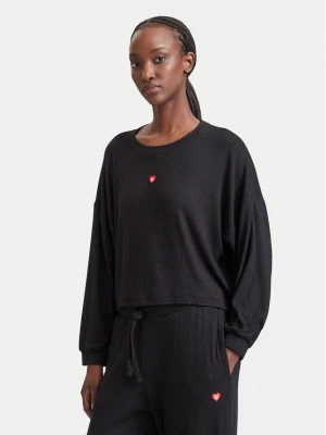 HUGO Bluzka Heart 50566668 Czarny Relaxed Fit