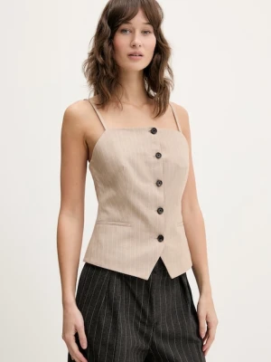 HUGO bluzka z dodatkiem lnu Copale