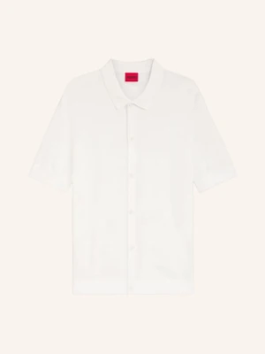 Hugo Bluzka Z Dzianiny San Paco Extra Slim Fit weiss