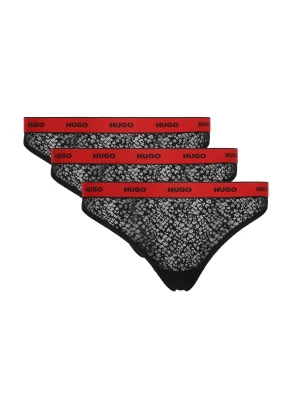 Hugo Bodywear Koronkowe stringi 3-pack czarny