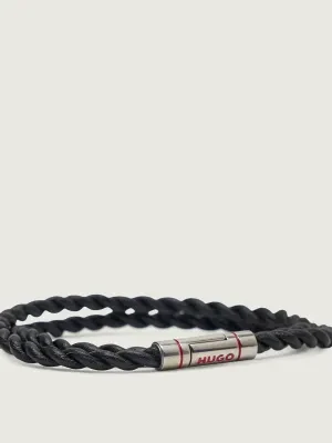 Hugo Bodywear Skórzana bransoleta E-DOUBLEBRAID4-BRA