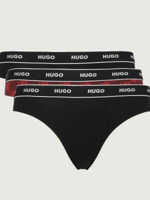 Hugo Bodywear Stringi 3-pack DESIGN czarny