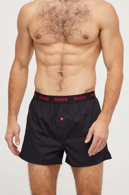 HUGO bokserki bawełniane 3-pack kolor czarny