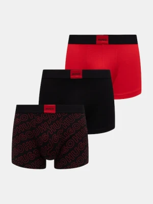 HUGO bokserki dopasowane męskie bawełniane z elastanem TRUNK TRP GALAXY DES 3-pack czerwony