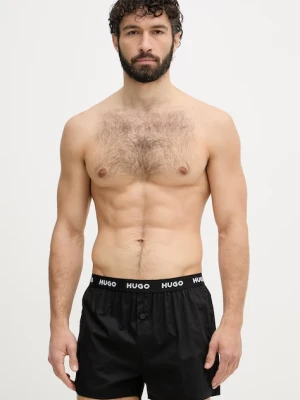 HUGO bokserki luźne męskie bawełniane WOVEN BOXER TRIPLET 3-pack