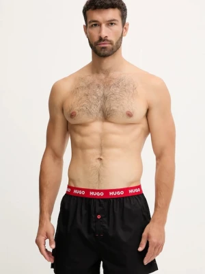 HUGO bokserki luźne męskie bawełniane WOVEN BOXER TRIPLET 3-pack