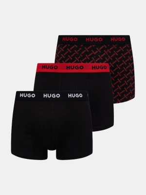 HUGO bokserki męskie bawełniane z elastanem 3-pack czerwony