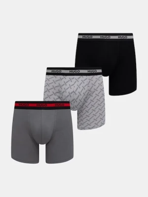 HUGO bokserki męskie bawełniane z elastanem BOXER BR PLANET DES 3-pack
