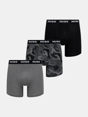 HUGO bokserki męskie bawełniane z elastanem BOXERBR TRIPLET DESIGN 3-pack
