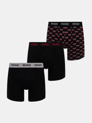 HUGO bokserki męskie bawełniane z elastanem BOXERBR TRIPLET DESIGN 3-pack