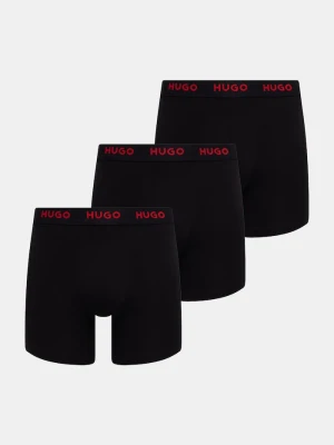 HUGO bokserki męskie bawełniane z elastanem BOXERBR TRIPLET PACK 3-pack czarny