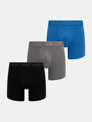 HUGO bokserki męskie bawełniane z elastanem BOXERBR TRIPLET PACK 3-pack czarny