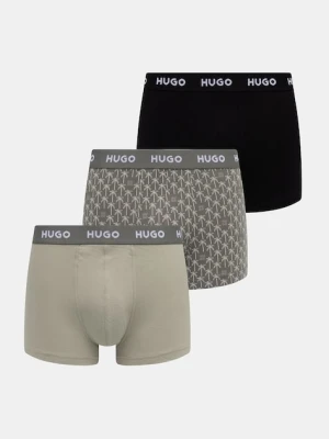 HUGO bokserki męskie bawełniane z elastanem TRIPLET DESIGN 3-pack