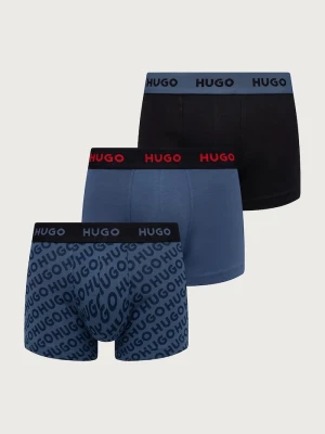 HUGO bokserki męskie bawełniane z elastanem TRIPLET DESIGN 3-pack granatowy