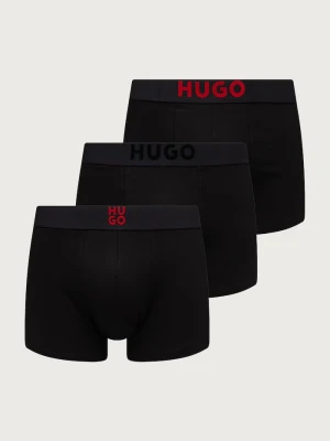 HUGO bokserki męskie bawełniane z elastanem TRUNK TR GIFT VELVE 3-pack czerwony