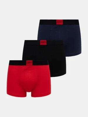 HUGO bokserki męskie bawełniane z elastanem TRUNK TRIPLET GALAXY 3-pack