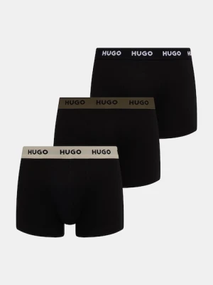 HUGO bokserki męskie bawełniane z elastanem TRUNK TRIPLET PACK 3-pack czarny