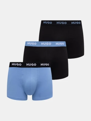 HUGO bokserki męskie bawełniane z elastanem TRUNK TRIPLET PACK 3-pack niebieski