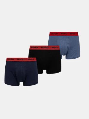 HUGO bokserki męskie bawełniane z elastanem TRUNK TRIPLET PACK 3-pack