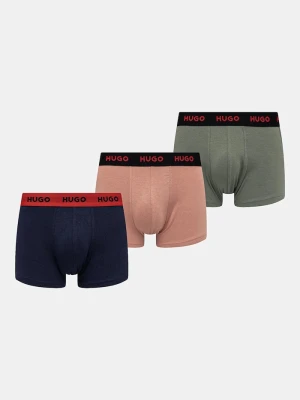 HUGO bokserki męskie bawełniane z elastanem TRUNK TRIPLET PACK 3-pack czarny