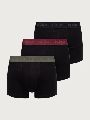 HUGO bokserki męskie bawełniane z elastanem TRUNK TRIPLET PACK 3-pack zielony