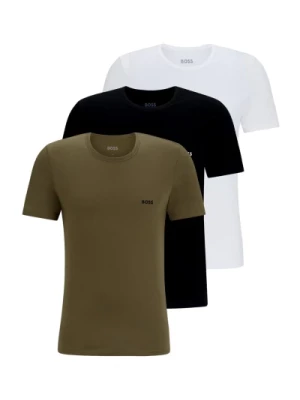 Hugo Boss, 3-Pack Bawełniane Koszulki Intymne z Logo Multicolor, male,