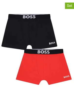 Hugo Boss Kids Bokserki (2 pary) w kolorze czerwonym i czarnym rozmiar: 128
