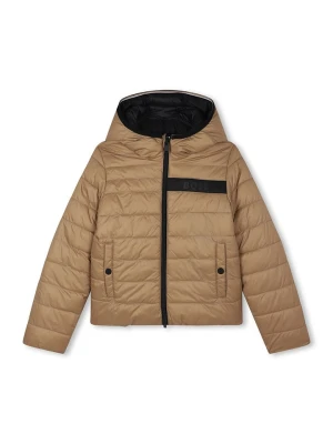 Hugo Boss Kids Dwustronna kurtka pikowana w kolorze jasnobrązowo-czarnym rozmiar: 110