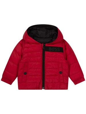 Hugo Boss Kids Dwustronna kurtka puchowa w kolorze czarno-czerwonym rozmiar: 92