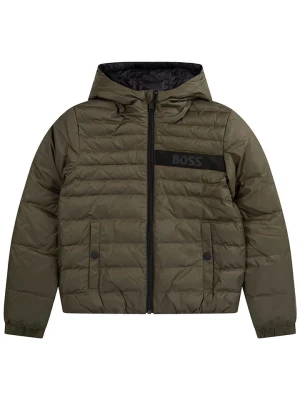 Hugo Boss Kids Dwustronna kurtka puchowa w kolorze khaki rozmiar: 140