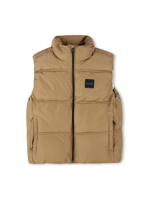 Hugo Boss Kids Kamizelka pikowana w kolorze jasnobrązowym rozmiar: 140
