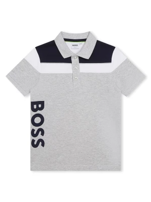 Hugo Boss Kids Koszulka polo w kolorze biało-szaro-granatowym rozmiar: 158