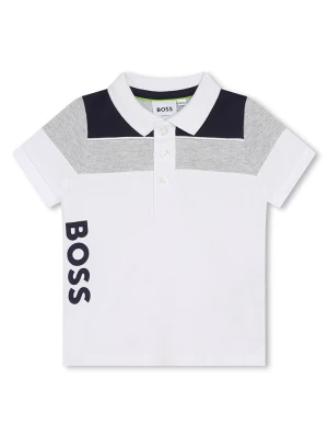 Hugo Boss Kids Koszulka polo w kolorze biało-szaro-granatowym rozmiar: 92