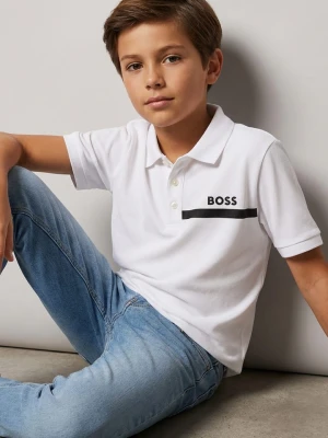 Hugo Boss Kids Koszulka polo w kolorze białym rozmiar: 140