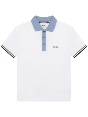 Hugo Boss Kids Koszulka polo w kolorze błękito-białym rozmiar: 140