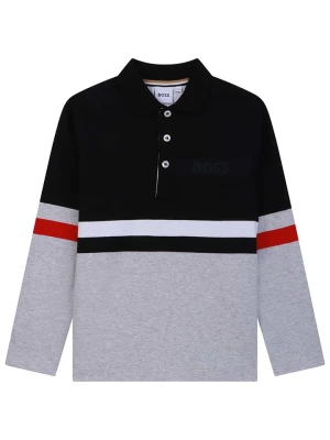 Hugo Boss Kids Koszulka polo w kolorze czarno-szarym rozmiar: 164