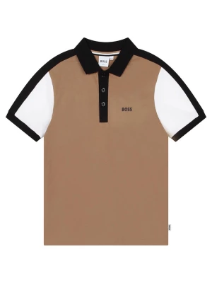 Hugo Boss Kids Koszulka polo w kolorze granatowo-biało-jasnobrązowym rozmiar: 158