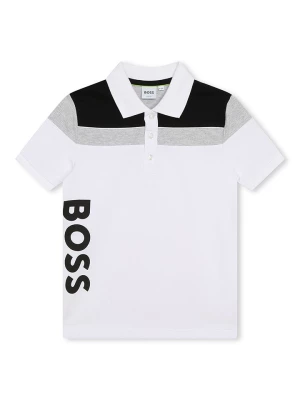 Hugo Boss Kids Koszulka polo w kolorze szaro-czarno-białym rozmiar: 140