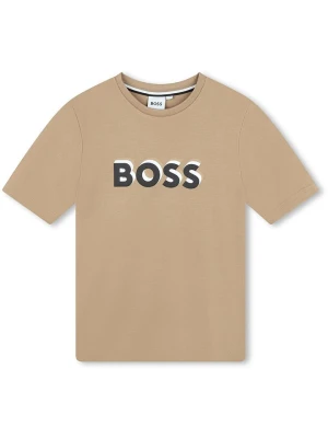 Hugo Boss Kids Koszulka w kolorze beżowym rozmiar: 128