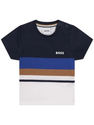 Hugo Boss Kids Koszulka w kolorze granatowo-białym rozmiar: 92