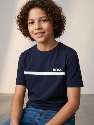 Hugo Boss Kids Koszulka w kolorze granatowym rozmiar: 140