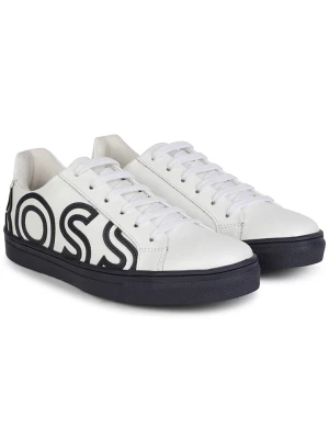 Hugo Boss Kids Skórzane sneakersy w kolorze biało-czarnym rozmiar: 38