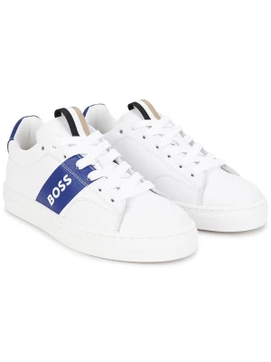 Hugo Boss Kids Skórzane sneakersy w kolorze biało-niebieskim rozmiar: 33