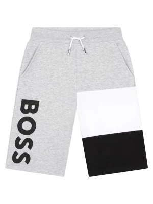 Hugo Boss Kids Szorty dresowe w kolorze czarno-biało-szarym rozmiar: 158