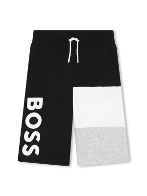 Hugo Boss Kids Szorty dresowe w kolorze czarno-szaro-białym rozmiar: 128