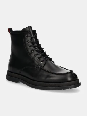 HUGO buty skórzane Chaol męskie kolor czarny 50529015