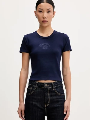 HUGO crop top damski z bawełną Delanor_