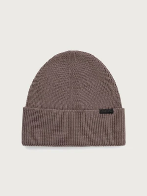 HUGO czapka beanie męska bawełniana Xential brązowy