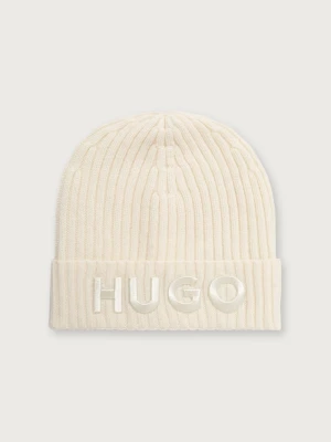 HUGO czapka damska wełniana Unisex X 565-3 beżowy